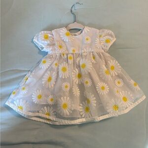 Floral White and Yellow Kids Dress